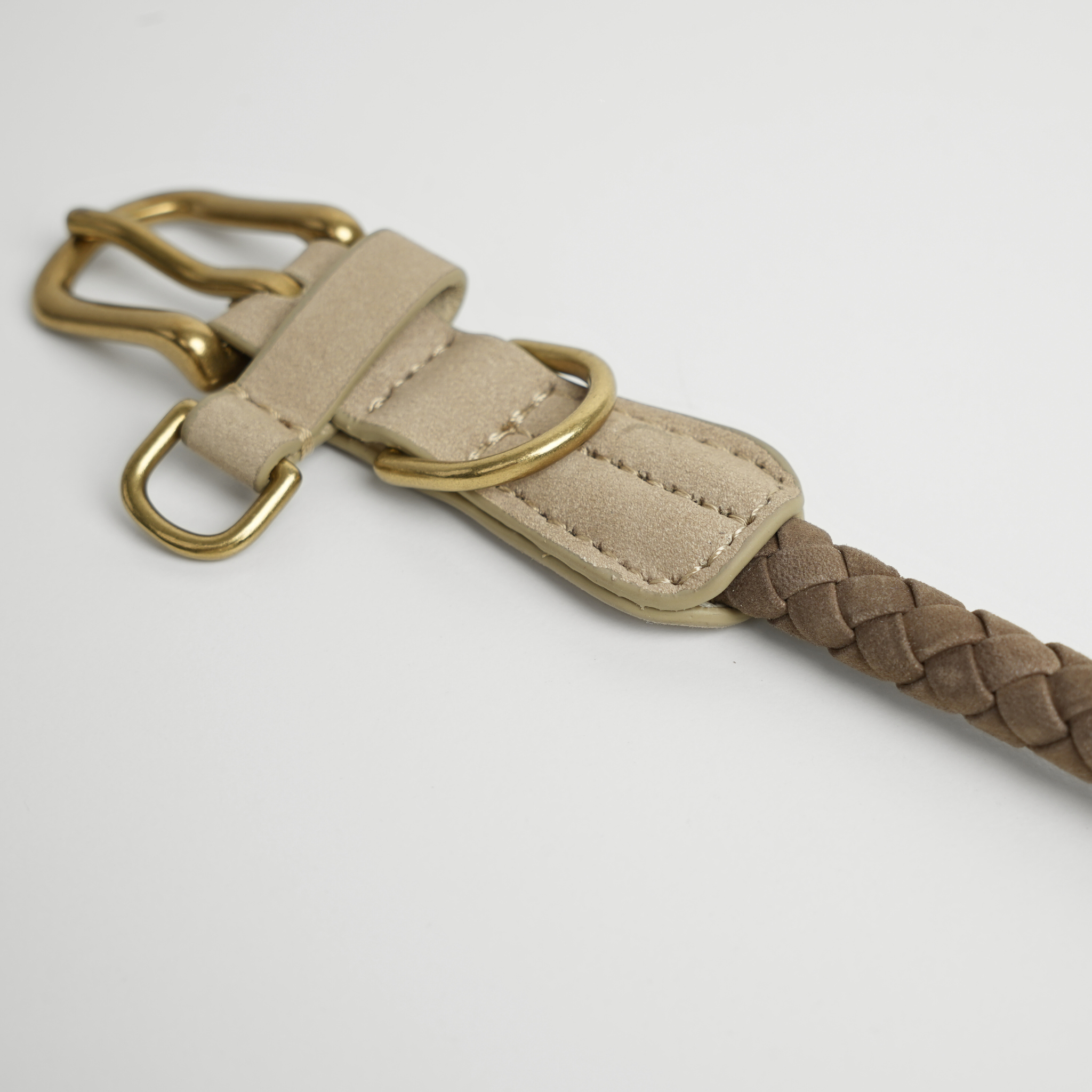 Kaia Braided Dog Collar | Taupe
