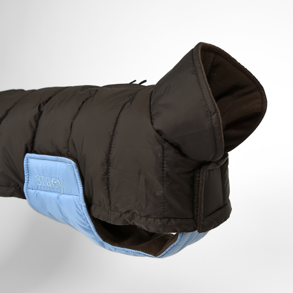 Nora hundkappa | Espresso/Sky Blue
