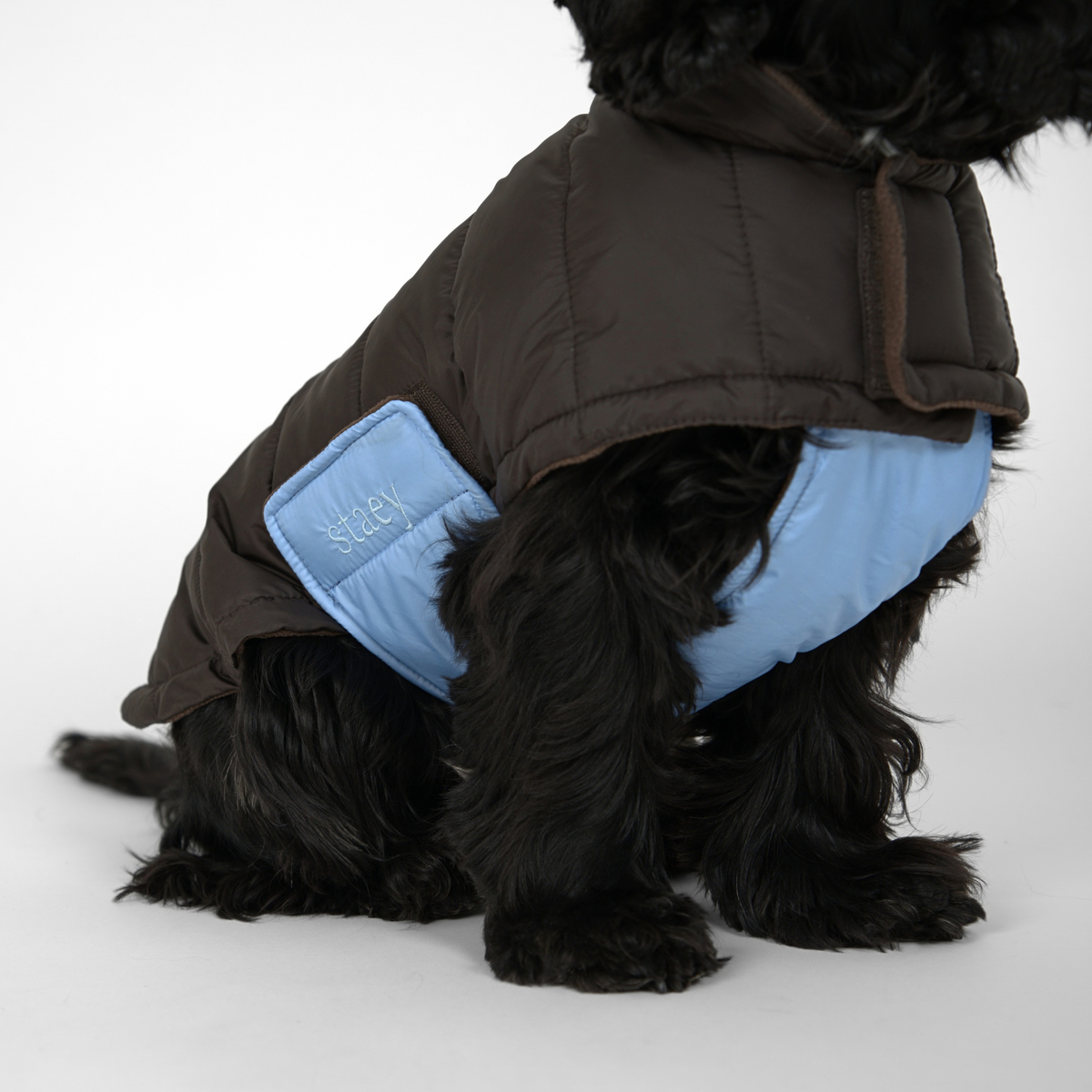Nora hundkappa | Espresso/Sky Blue
