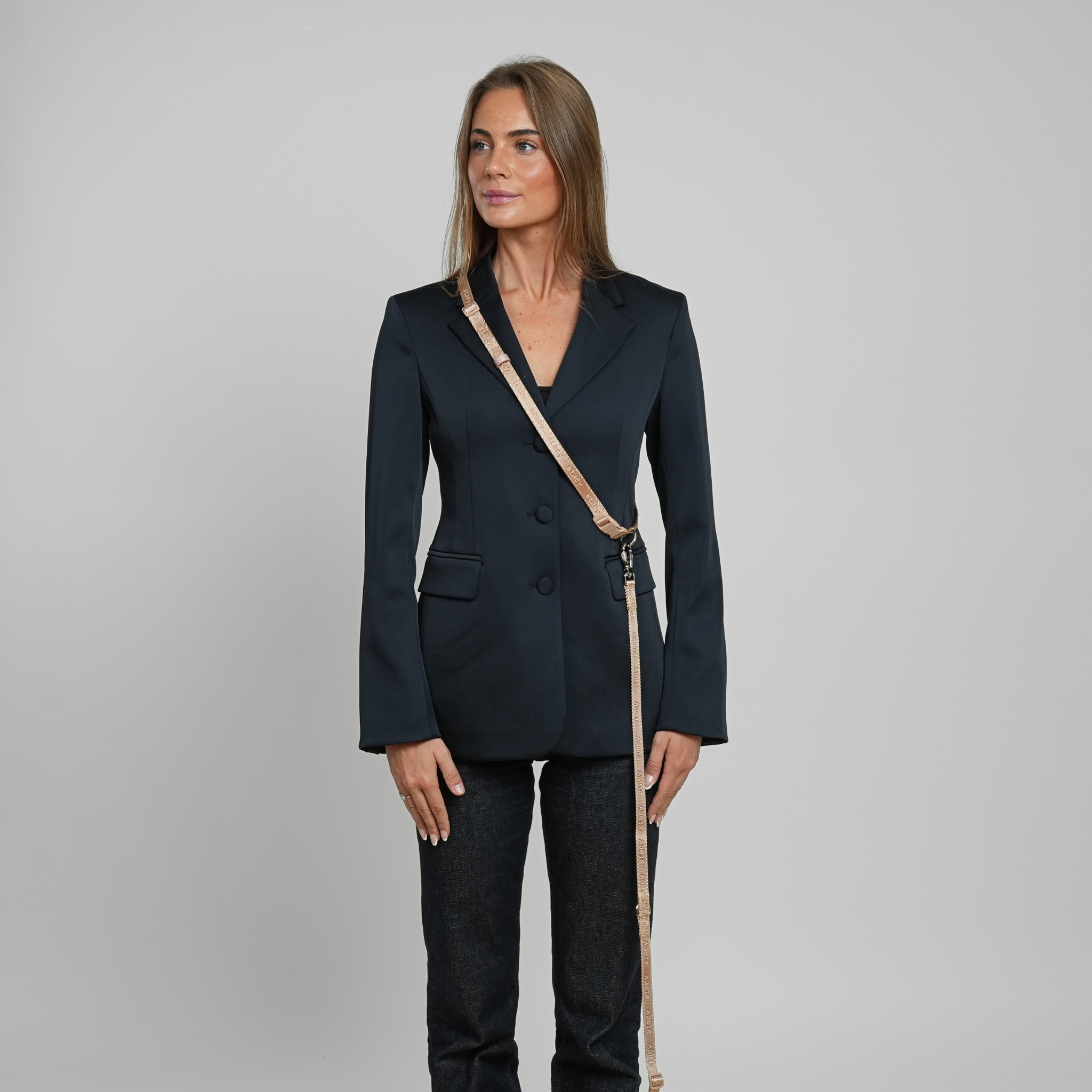 Handsfree hundkoppel | Ljus ros