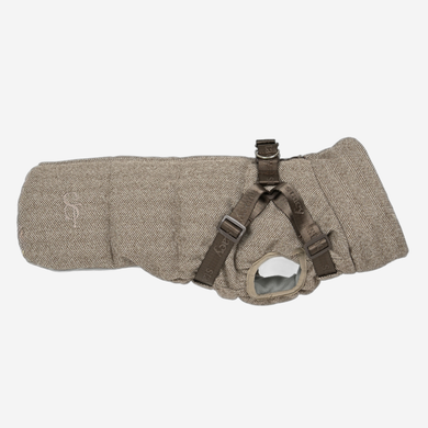 Vera hundkappa m. sele | Herringbone Mocca