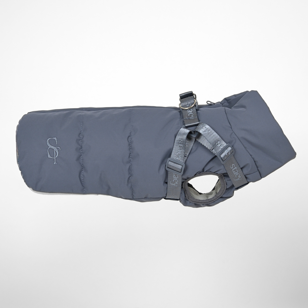 Vera Dog Coat w. Harness | Dusty Blue