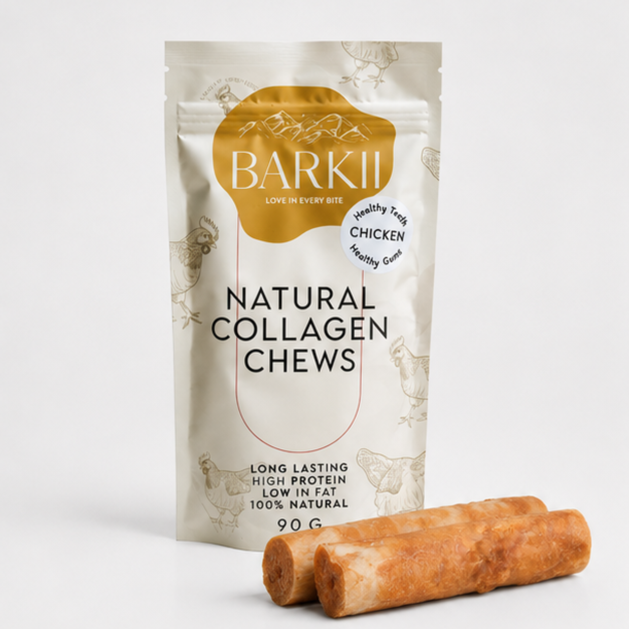 Barkii Collagen Chew Bones | Chicken | 90g.
