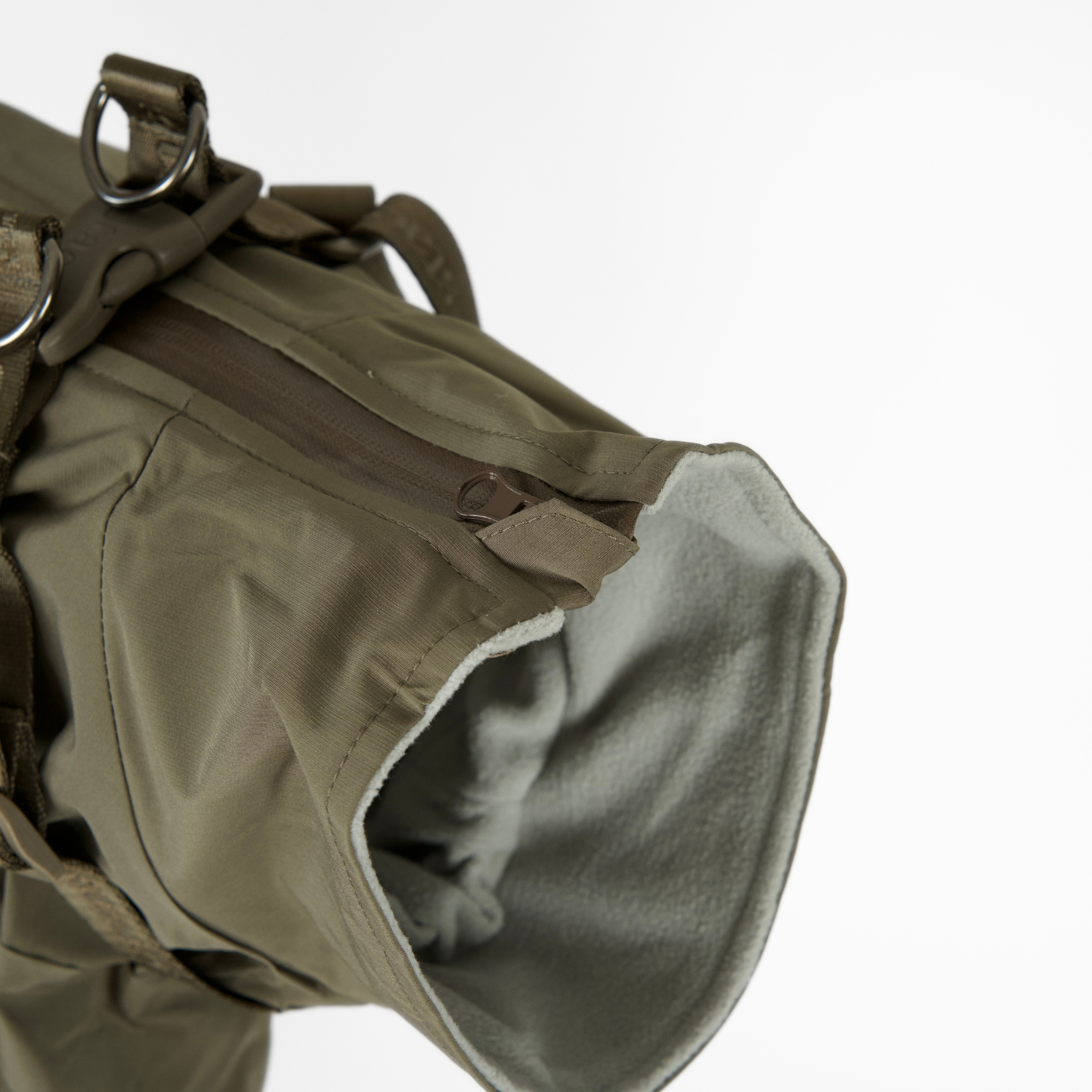 Leva hundkappa m. sele | Moss green