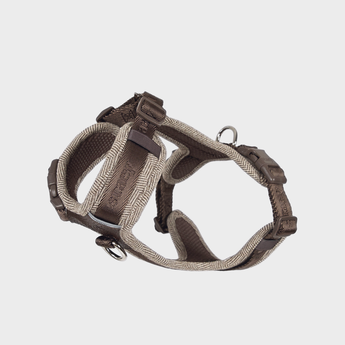 Numa-hundsele i färgen Mocca med flätad repkant och D-ring i stål